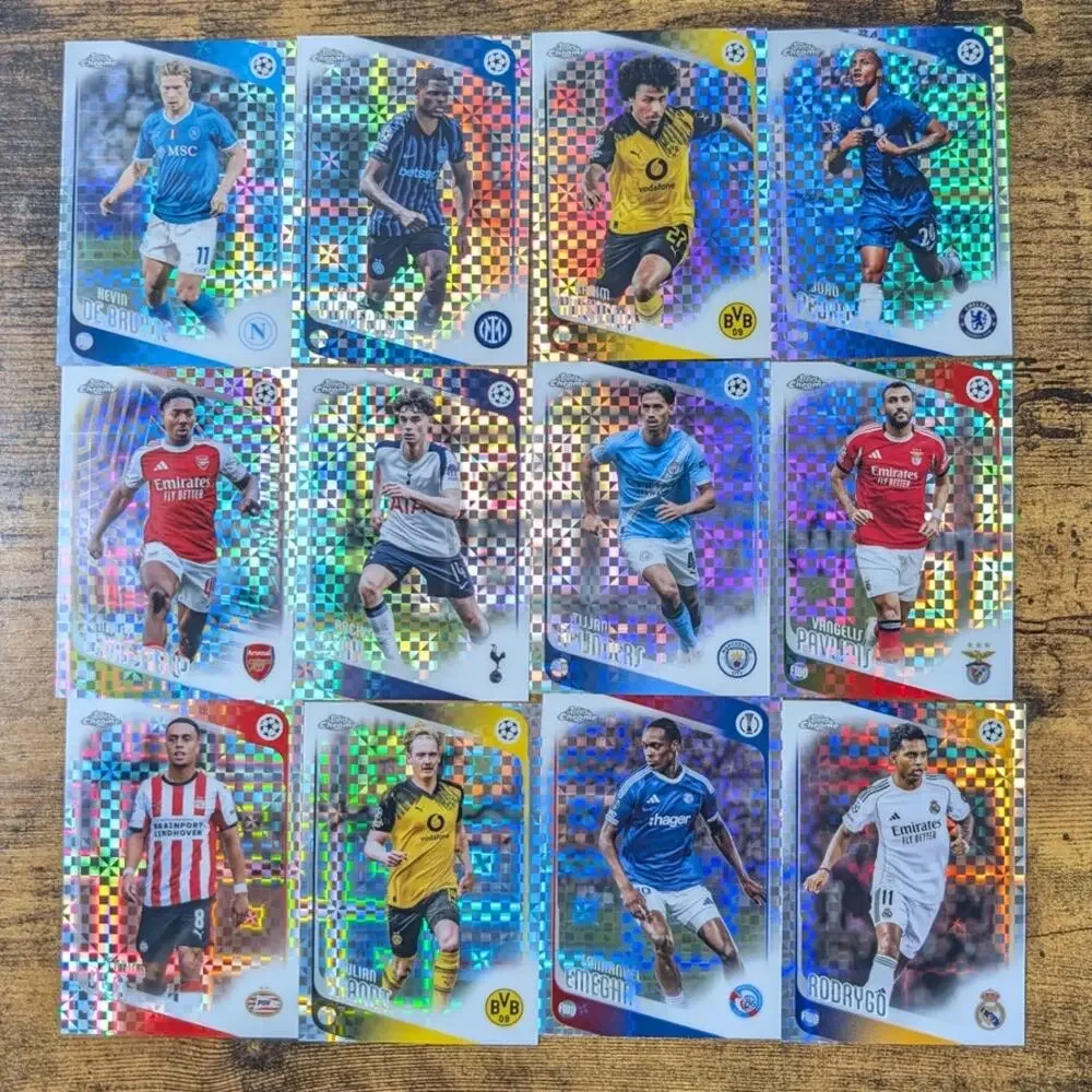 2025-26 Topps Chrome UEFA Refractor X-Fractor Raywave Lot 71 Cards De Bruyne